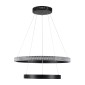 GloboStar® DIAMOND DUO 61150-DECO Κρεμαστό Φωτιστικό Δαχτυλίδι-Κύκλος LED CCT 75W 8743lm 360° AC 220-240V - Εναλλαγή Φωτισμού μέσω Τηλεχειριστηρίου All In One Ψυχρό 6000k+Φυσικό 4500k+Θερμό 2700k Dimmable Φ40+60cm - Μαύρο - 3 Years Warranty