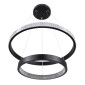 GloboStar® DIAMOND DUO 61150-DECO Κρεμαστό Φωτιστικό Δαχτυλίδι-Κύκλος LED CCT 75W 8743lm 360° AC 220-240V - Εναλλαγή Φωτισμού μέσω Τηλεχειριστηρίου All In One Ψυχρό 6000k+Φυσικό 4500k+Θερμό 2700k Dimmable Φ40+60cm - Μαύρο - 3 Years Warranty