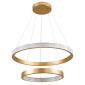GloboStar® DIAMOND DUO 61151 Κρεμαστό Φωτιστικό Δαχτυλίδι-Κύκλος LED CCT 75W 8743lm 360° AC 220-240V - Εναλλαγή Φωτισμού μέσω Τηλεχειριστηρίου All In One Ψυχρό 6000k+Φυσικό 4500k+Θερμό 2700k Dimmable Φ40+60cm - Χρυσό Βούρτσας - 3 Years Warranty