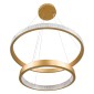 GloboStar® DIAMOND DUO 61151 Κρεμαστό Φωτιστικό Δαχτυλίδι-Κύκλος LED CCT 75W 8743lm 360° AC 220-240V - Εναλλαγή Φωτισμού μέσω Τηλεχειριστηρίου All In One Ψυχρό 6000k+Φυσικό 4500k+Θερμό 2700k Dimmable Φ40+60cm - Χρυσό Βούρτσας - 3 Years Warranty