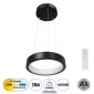 GloboStar® NEMESIS 61152 Κρεμαστό Φωτιστικό Δαχτυλίδι-Κύκλος LED CCT 20W 2356lm 360° AC 220-240V - Εναλλαγή Φωτισμού μέσω Τηλεχειριστηρίου All In One Ψυχρό 6000k+Φυσικό 4500k+Θερμό 2700k Dimmable Φ25cm - Μαύρο - 3 Years Warranty