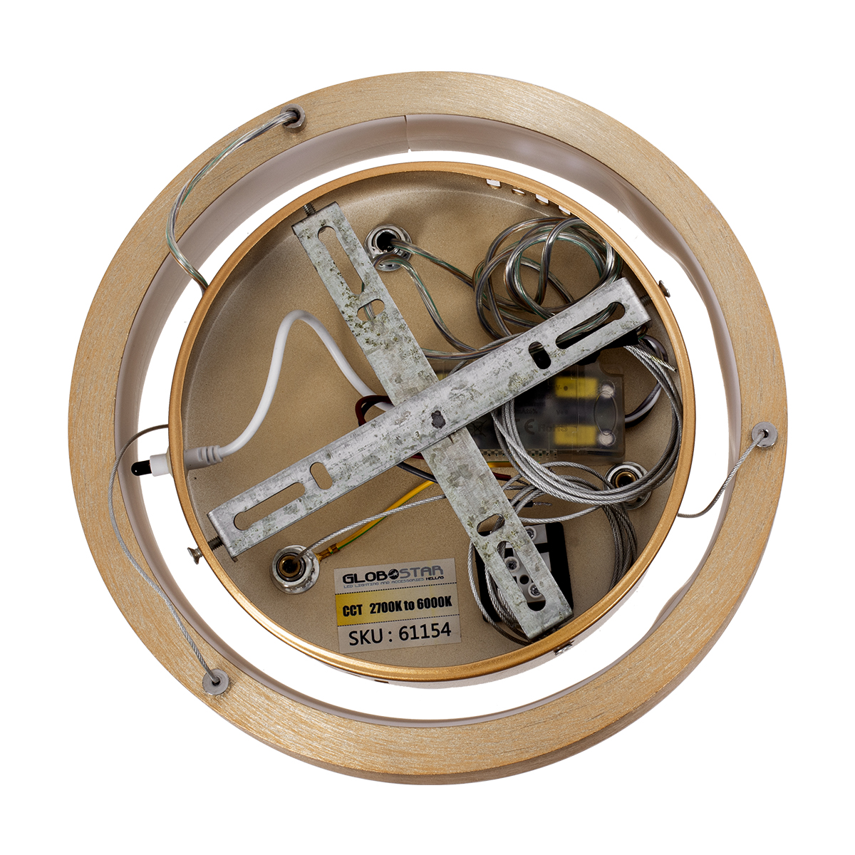GloboStar® NEMESIS 61154 Κρεμαστό Φωτιστικό Δαχτυλίδι-Κύκλος LED CCT 20W 2356lm 360° AC 220-240V - Εναλλαγή Φωτισμού μέσω Τηλεχειριστηρίου All In One Ψυχρό 6000k+Φυσικό 4500k+Θερμό 2700k Dimmable Φ25cm - Χρυσό Βούρτσας - 3 Years Warranty