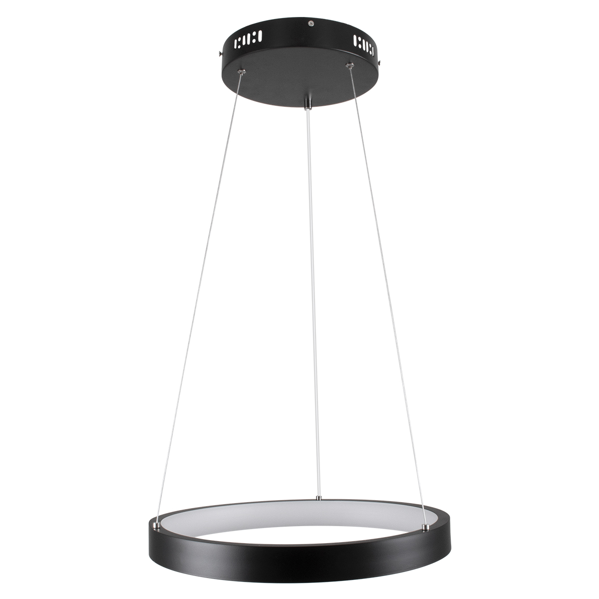 GloboStar® NEMESIS 61155 Κρεμαστό Φωτιστικό Δαχτυλίδι-Κύκλος LED CCT 30W 3513lm 360° AC 220-240V - Εναλλαγή Φωτισμού μέσω Τηλεχειριστηρίου All In One Ψυχρό 6000k+Φυσικό 4500k+Θερμό 2700k Dimmable Φ40cm - Μαύρο - 3 Years Warranty