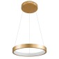 GloboStar® NEMESIS 61157 Κρεμαστό Φωτιστικό Δαχτυλίδι-Κύκλος LED CCT 30W 3513lm 360° AC 220-240V - Εναλλαγή Φωτισμού μέσω Τηλεχειριστηρίου All In One Ψυχρό 6000k+Φυσικό 4500k+Θερμό 2700k Dimmable Φ40cm - Χρυσό Βούρτσας - 3 Years Warranty