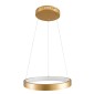 GloboStar® NEMESIS 61157 Κρεμαστό Φωτιστικό Δαχτυλίδι-Κύκλος LED CCT 30W 3513lm 360° AC 220-240V - Εναλλαγή Φωτισμού μέσω Τηλεχειριστηρίου All In One Ψυχρό 6000k+Φυσικό 4500k+Θερμό 2700k Dimmable Φ40cm - Χρυσό Βούρτσας - 3 Years Warranty