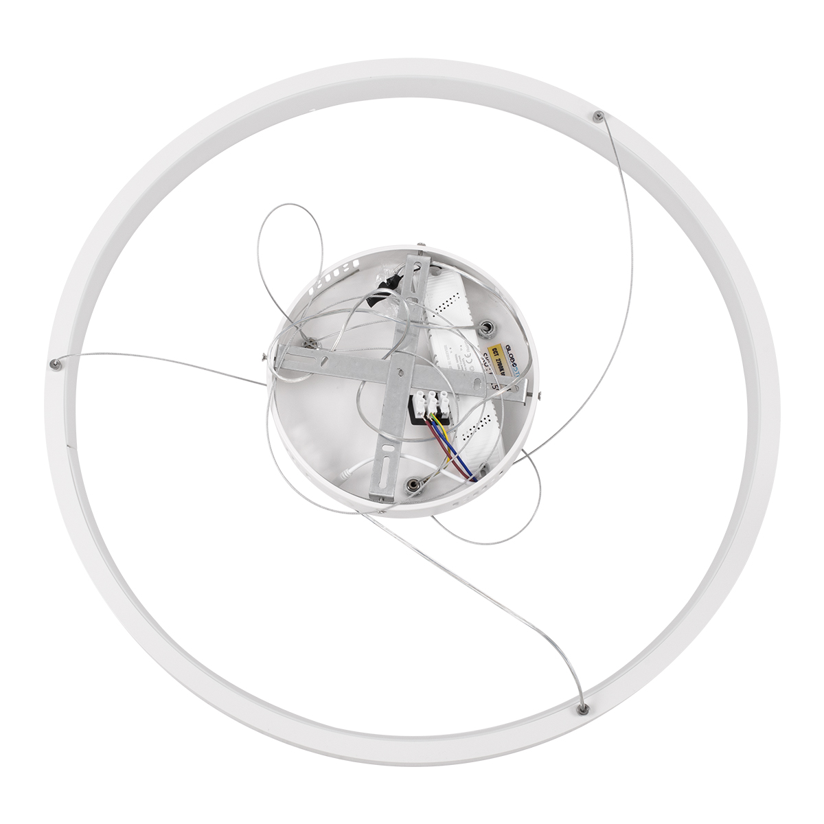 GloboStar® NEMESIS 61159 Κρεμαστό Φωτιστικό Δαχτυλίδι-Κύκλος LED CCT 45W 5230lm 360° AC 220-240V - Εναλλαγή Φωτισμού μέσω Τηλεχειριστηρίου All In One Ψυχρό 6000k+Φυσικό 4500k+Θερμό 2700k Dimmable Φ60cm - Λευκό - 3 Years Warranty