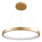 GloboStar® NEMESIS 61160 Κρεμαστό Φωτιστικό Δαχτυλίδι-Κύκλος LED CCT 45W 5230lm 360° AC 220-240V - Εναλλαγή Φωτισμού μέσω Τηλεχειριστηρίου All In One Ψυχρό 6000k+Φυσικό 4500k+Θερμό 2700k Dimmable Φ60cm - Χρυσό Βούρτσας - 3 Years Warranty