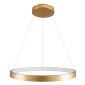GloboStar® NEMESIS 61160 Κρεμαστό Φωτιστικό Δαχτυλίδι-Κύκλος LED CCT 45W 5230lm 360° AC 220-240V - Εναλλαγή Φωτισμού μέσω Τηλεχειριστηρίου All In One Ψυχρό 6000k+Φυσικό 4500k+Θερμό 2700k Dimmable Φ60cm - Χρυσό Βούρτσας - 3 Years Warranty