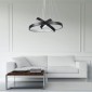 GloboStar® NEMESIS TRIO 61167-DECO Κρεμαστό Φωτιστικό Δαχτυλίδι-Κύκλος LED CCT 100W 12123lm 360° AC 220-240V - Εναλλαγή Φωτισμού μέσω Τηλεχειριστηρίου All In One Ψυχρό 6000k+Φυσικό 4500k+Θερμό 2700k Dimmable Φ25+40+60cm - Μαύρο - 3 Years Warranty