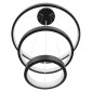 GloboStar® NEMESIS TRIO 61167-DECO Κρεμαστό Φωτιστικό Δαχτυλίδι-Κύκλος LED CCT 100W 12123lm 360° AC 220-240V - Εναλλαγή Φωτισμού μέσω Τηλεχειριστηρίου All In One Ψυχρό 6000k+Φυσικό 4500k+Θερμό 2700k Dimmable Φ25+40+60cm - Μαύρο - 3 Years Warranty