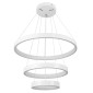 GloboStar® NEMESIS TRIO 61168-DECO Κρεμαστό Φωτιστικό Δαχτυλίδι-Κύκλος LED CCT 100W 12123lm 360° AC 220-240V - Εναλλαγή Φωτισμού μέσω Τηλεχειριστηρίου All In One Ψυχρό 6000k+Φυσικό 4500k+Θερμό 2700k Dimmable Φ25+40+60cm - Λευκό - 3 Years Warranty