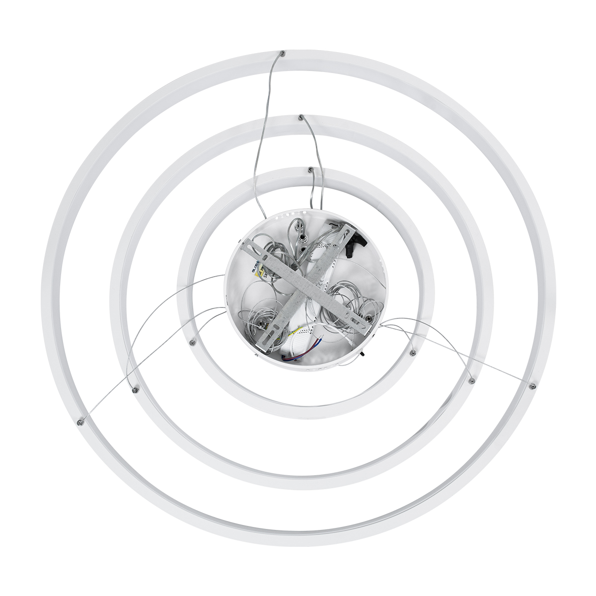 GloboStar® NEMESIS TRIO 61171-DECO Κρεμαστό Φωτιστικό Δαχτυλίδι-Κύκλος LED CCT 120W 14723lm 360° AC 220-240V - Εναλλαγή Φωτισμού μέσω Τηλεχειριστηρίου All In One Ψυχρό 6000k+Φυσικό 4500k+Θερμό 2700k Dimmable Φ40+60+80cm - Λευκό - 3 Years Warranty