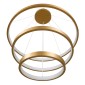 GloboStar® NEMESIS TRIO 61172-DECO Κρεμαστό Φωτιστικό Δαχτυλίδι-Κύκλος LED CCT 120W 14723lm 360° AC 220-240V - Εναλλαγή Φωτισμού μέσω Τηλεχειριστηρίου All In One Ψυχρό 6000k+Φυσικό 4500k+Θερμό 2700k Dimmable Φ40+60+80cm - Χρυσό Βούρτσας - 3 Years Warranty