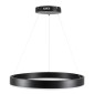 GloboStar® VENOM 61176 Κρεμαστό Φωτιστικό Δαχτυλίδι-Κύκλος LED CCT 45W 5269lm 120° AC 220-240V - Εναλλαγή Φωτισμού μέσω Τηλεχειριστηρίου All In One Ψυχρό 6000K+Φυσικό 4500K+Θερμό 2700K Dimmable Φ60cm - Μαύρο - 3 Years Warranty