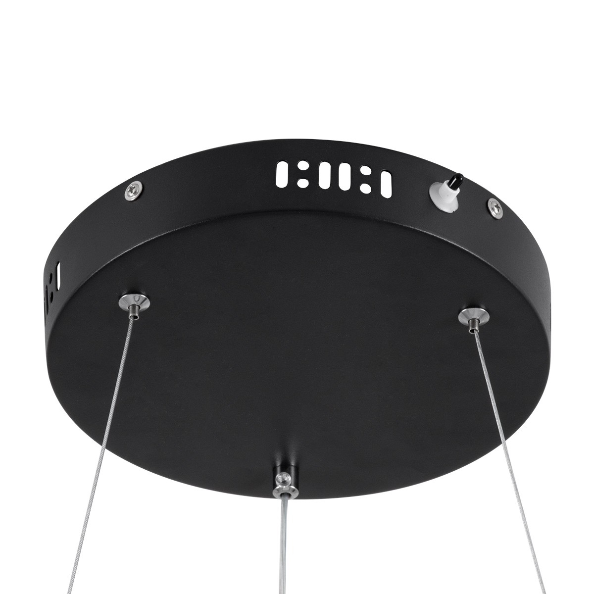 GloboStar® VENOM 61176 Κρεμαστό Φωτιστικό Δαχτυλίδι-Κύκλος LED CCT 45W 5269lm 120° AC 220-240V - Εναλλαγή Φωτισμού μέσω Τηλεχειριστηρίου All In One Ψυχρό 6000K+Φυσικό 4500K+Θερμό 2700K Dimmable Φ60cm - Μαύρο - 3 Years Warranty