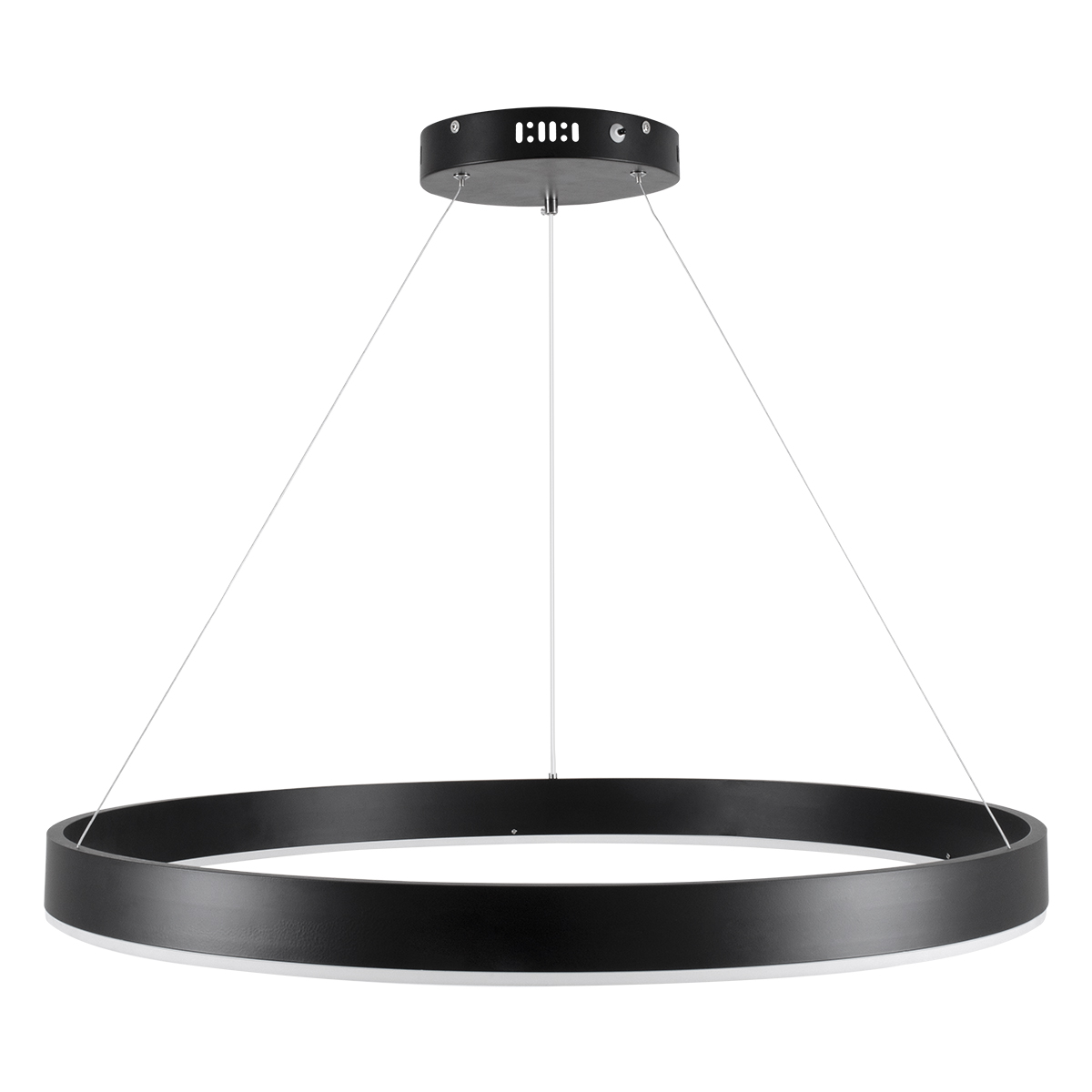 GloboStar® VENOM 61179 Κρεμαστό Φωτιστικό Δαχτυλίδι-Κύκλος LED CCT 67W 7863lm 120° AC 220-240V - Εναλλαγή Φωτισμού μέσω Τηλεχειριστηρίου All In One Ψυχρό 6000K+Φυσικό 4500K+Θερμό 2700K Dimmable Φ80cm - Μαύρο - 3 Years Warranty