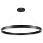 GloboStar® VENOM 61182 Κρεμαστό Φωτιστικό Δαχτυλίδι-Κύκλος LED CCT 75W 8818lm 120° AC 220-240V - Εναλλαγή Φωτισμού μέσω Τηλεχειριστηρίου All In One Ψυχρό 6000K+Φυσικό 4500K+Θερμό 2700K Dimmable Φ100cm - Μαύρο - 3 Years Warranty