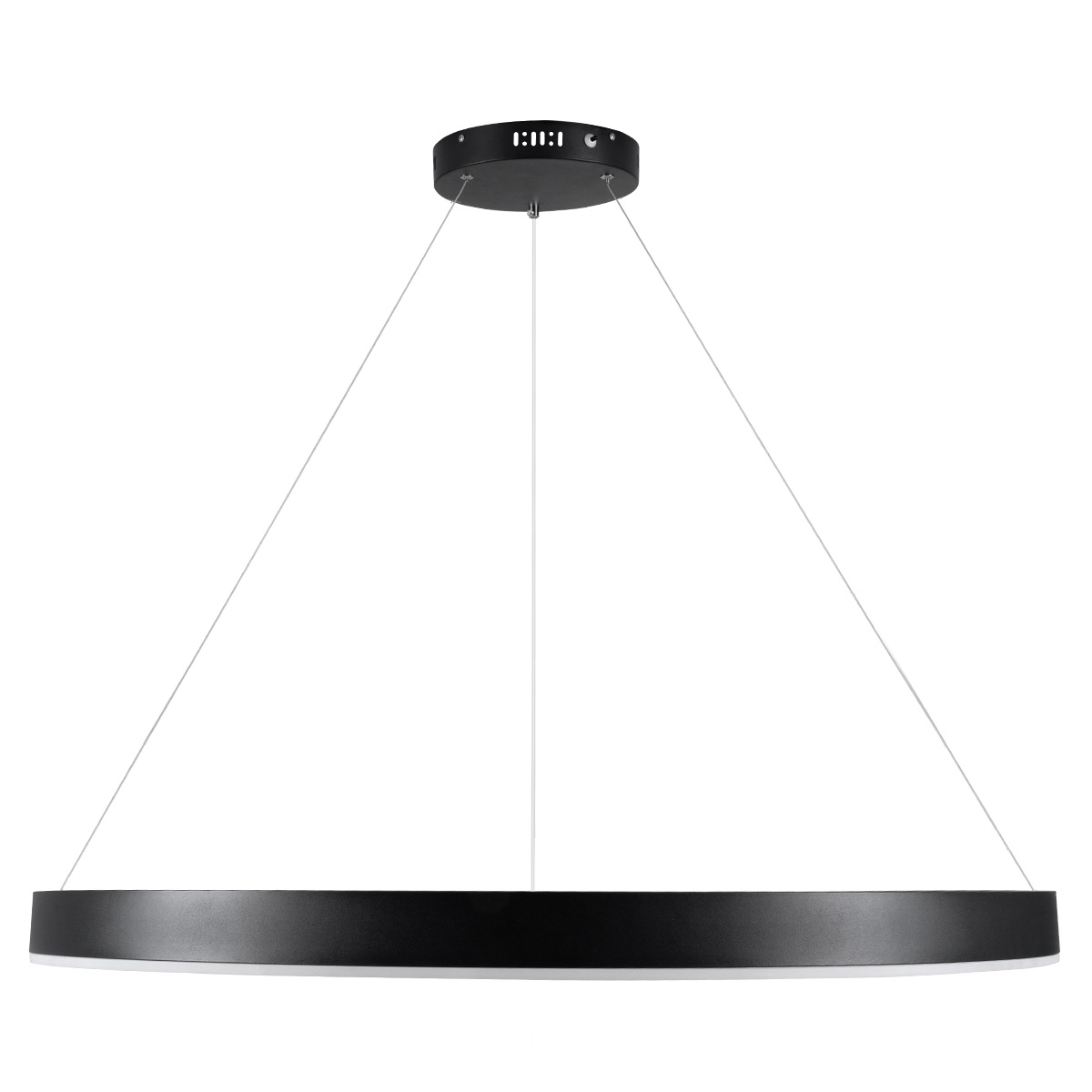 GloboStar® VENOM 61182 Κρεμαστό Φωτιστικό Δαχτυλίδι-Κύκλος LED CCT 75W 8818lm 120° AC 220-240V - Εναλλαγή Φωτισμού μέσω Τηλεχειριστηρίου All In One Ψυχρό 6000K+Φυσικό 4500K+Θερμό 2700K Dimmable Φ100cm - Μαύρο - 3 Years Warranty