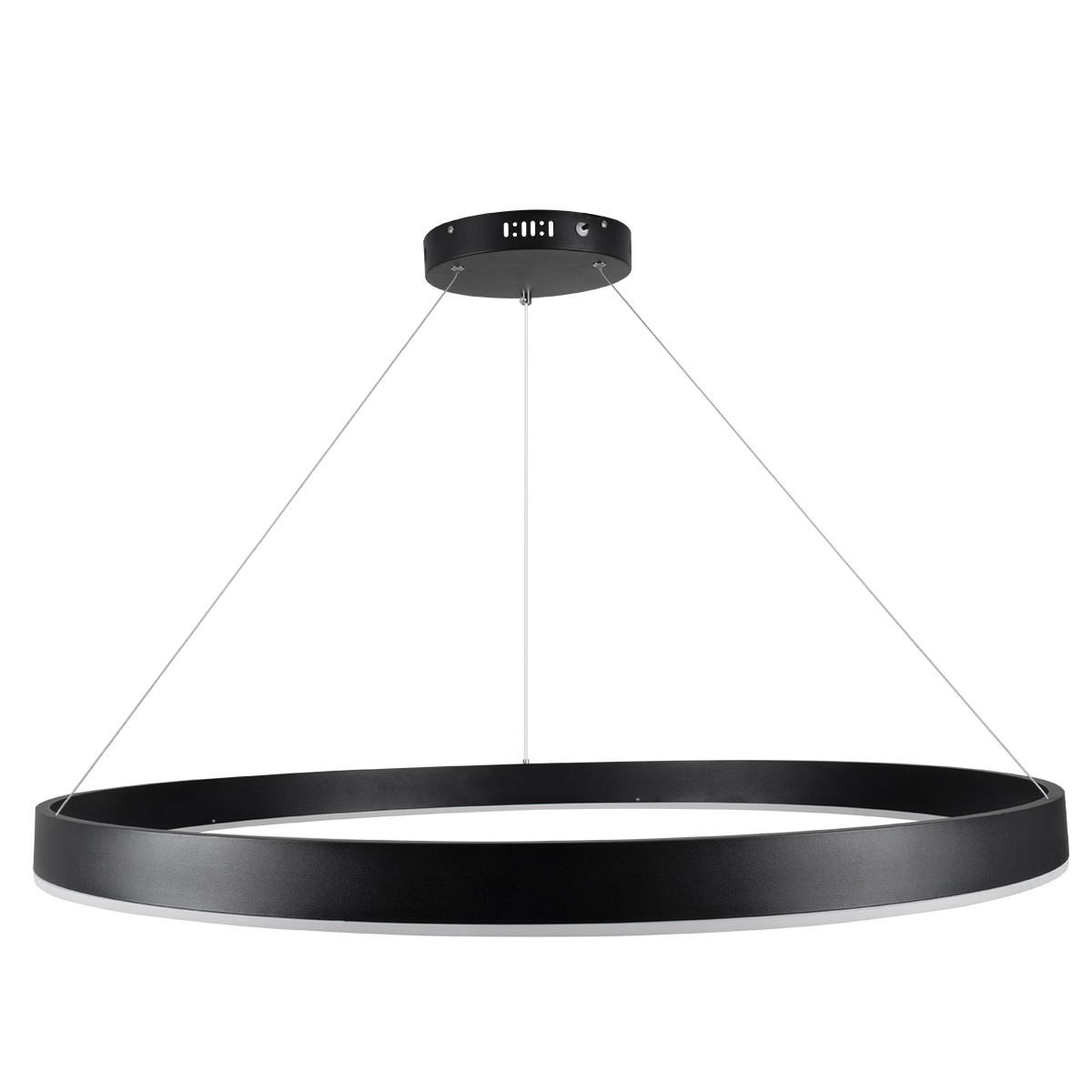 GloboStar® VENOM 61182 Κρεμαστό Φωτιστικό Δαχτυλίδι-Κύκλος LED CCT 75W 8818lm 120° AC 220-240V - Εναλλαγή Φωτισμού μέσω Τηλεχειριστηρίου All In One Ψυχρό 6000K+Φυσικό 4500K+Θερμό 2700K Dimmable Φ100cm - Μαύρο - 3 Years Warranty