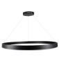 GloboStar® VENOM 61182 Κρεμαστό Φωτιστικό Δαχτυλίδι-Κύκλος LED CCT 75W 8818lm 120° AC 220-240V - Εναλλαγή Φωτισμού μέσω Τηλεχειριστηρίου All In One Ψυχρό 6000K+Φυσικό 4500K+Θερμό 2700K Dimmable Φ100cm - Μαύρο - 3 Years Warranty