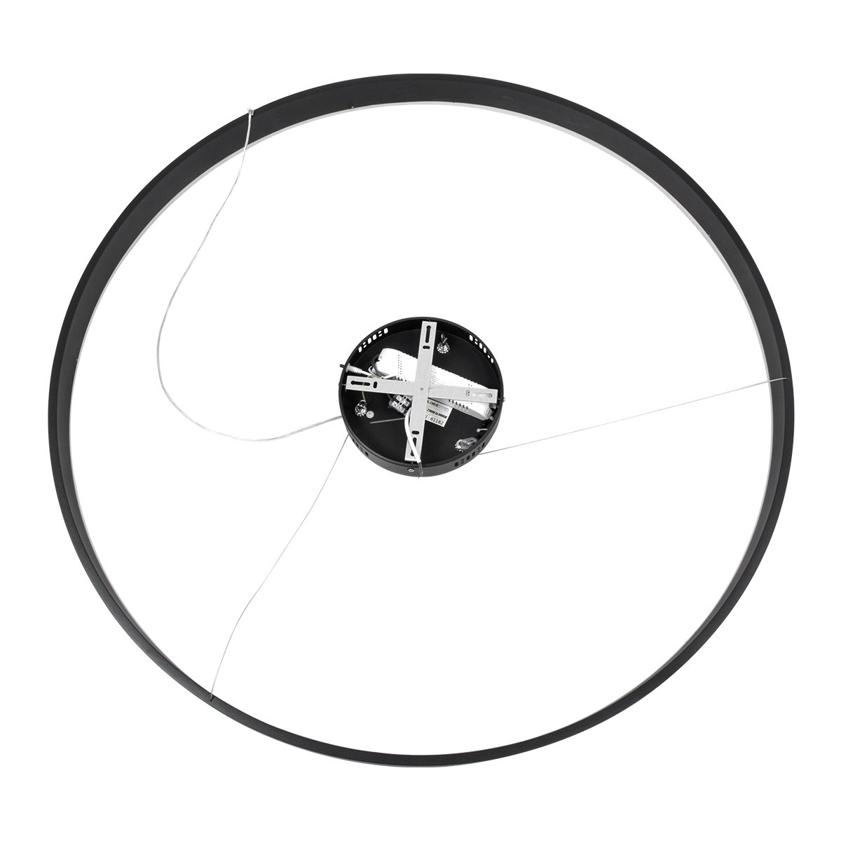 GloboStar® VENOM 61182 Κρεμαστό Φωτιστικό Δαχτυλίδι-Κύκλος LED CCT 75W 8818lm 120° AC 220-240V - Εναλλαγή Φωτισμού μέσω Τηλεχειριστηρίου All In One Ψυχρό 6000K+Φυσικό 4500K+Θερμό 2700K Dimmable Φ100cm - Μαύρο - 3 Years Warranty