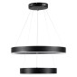 GloboStar® VENOM DUO 61185 Κρεμαστό Φωτιστικό Δαχτυλίδι-Κύκλος LED CCT 75W 8818lm 120° AC 220-240V - Εναλλαγή Φωτισμού μέσω Τηλεχειριστηρίου All In One Ψυχρό 6000K+Φυσικό 4500K+Θερμό 2700K Dimmable Φ40+60cm - Μαύρο - 3 Years Warranty