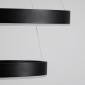 GloboStar® VENOM DUO 61185 Κρεμαστό Φωτιστικό Δαχτυλίδι-Κύκλος LED CCT 75W 8818lm 120° AC 220-240V - Εναλλαγή Φωτισμού μέσω Τηλεχειριστηρίου All In One Ψυχρό 6000K+Φυσικό 4500K+Θερμό 2700K Dimmable Φ40+60cm - Μαύρο - 3 Years Warranty