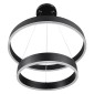 GloboStar® VENOM DUO 61185-DECO Κρεμαστό Φωτιστικό Δαχτυλίδι-Κύκλος LED CCT 75W 8818lm 120° AC 220-240V - Εναλλαγή Φωτισμού μέσω Τηλεχειριστηρίου All In One Ψυχρό 6000K+Φυσικό 4500K+Θερμό 2700K Dimmable Φ40+60cm - Μαύρο - 3 Years Warranty