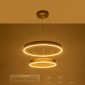 GloboStar® VENOM DUO 61187-DECO Κρεμαστό Φωτιστικό Δαχτυλίδι-Κύκλος LED CCT 75W 8818lm 120° AC 220-240V - Εναλλαγή Φωτισμού μέσω Τηλεχειριστηρίου All In One Ψυχρό 6000K+Φυσικό 4500K+Θερμό 2700K Dimmable Φ60+80cm - Χρυσό Βούρτσας - 3 Years Warranty