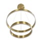 GloboStar® VENOM DUO 61187-DECO Κρεμαστό Φωτιστικό Δαχτυλίδι-Κύκλος LED CCT 75W 8818lm 120° AC 220-240V - Εναλλαγή Φωτισμού μέσω Τηλεχειριστηρίου All In One Ψυχρό 6000K+Φυσικό 4500K+Θερμό 2700K Dimmable Φ60+80cm - Χρυσό Βούρτσας - 3 Years Warranty