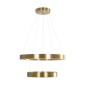 GloboStar® VENOM DUO 61187-DECO Κρεμαστό Φωτιστικό Δαχτυλίδι-Κύκλος LED CCT 75W 8818lm 120° AC 220-240V - Εναλλαγή Φωτισμού μέσω Τηλεχειριστηρίου All In One Ψυχρό 6000K+Φυσικό 4500K+Θερμό 2700K Dimmable Φ60+80cm - Χρυσό Βούρτσας - 3 Years Warranty