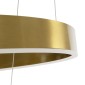 GloboStar® VENOM DUO 61187-DECO Κρεμαστό Φωτιστικό Δαχτυλίδι-Κύκλος LED CCT 75W 8818lm 120° AC 220-240V - Εναλλαγή Φωτισμού μέσω Τηλεχειριστηρίου All In One Ψυχρό 6000K+Φυσικό 4500K+Θερμό 2700K Dimmable Φ60+80cm - Χρυσό Βούρτσας - 3 Years Warranty