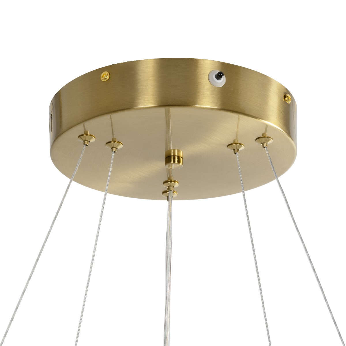GloboStar® VENOM DUO 61187-DECO Κρεμαστό Φωτιστικό Δαχτυλίδι-Κύκλος LED CCT 75W 8818lm 120° AC 220-240V - Εναλλαγή Φωτισμού μέσω Τηλεχειριστηρίου All In One Ψυχρό 6000K+Φυσικό 4500K+Θερμό 2700K Dimmable Φ60+80cm - Χρυσό Βούρτσας - 3 Years Warranty