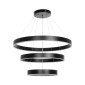 GloboStar® VENOM TRIO 61188 Κρεμαστό Φωτιστικό Δαχτυλίδι-Κύκλος LED CCT 120W 14158lm 120° AC 220-240V - Εναλλαγή Φωτισμού μέσω Τηλεχειριστηρίου All In One Ψυχρό 6000K+Φυσικό 4500K+Θερμό 2700K Dimmable Φ40+60+80cm - Μαύρο - 3 Years Warranty