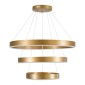 GloboStar® VENOM TRIO 61190-DECO Κρεμαστό Φωτιστικό Δαχτυλίδι-Κύκλος LED CCT 120W 14158lm 120° AC 220-240V - Εναλλαγή Φωτισμού μέσω Τηλεχειριστηρίου All In One Ψυχρό 6000K+Φυσικό 4500K+Θερμό 2700K Dimmable Φ40+60+80cm - Χρυσό Βούρτσας - 3 Years Warranty
