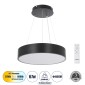 GloboStar® BURTON 61200-P Κρεμαστή Πλαφονιέρα Οροφής LED CCT 67W 7370lm 120° AC 220-240V - Εναλλαγή Φωτισμού μέσω Τηλεχειριστηρίου All In One Ψυχρό 6000k+Φυσικό 4500k+Θερμό 2700k Dimmable Φ40cm - Μαύρο - 3 Years Warranty