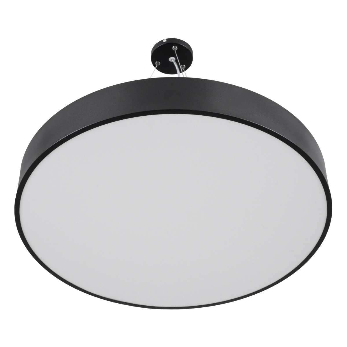GloboStar® BURTON 61202-S Πλαφονιέρα Οροφής LED CCT 75W 8625lm 120° AC 220-240V - Εναλλαγή Φωτισμού μέσω Τηλεχειριστηρίου All In One Ψυχρό 6000k+Φυσικό 4500k+Θερμό 2700k Dimmable Φ60cm - Μαύρο - 3 Years Warranty
