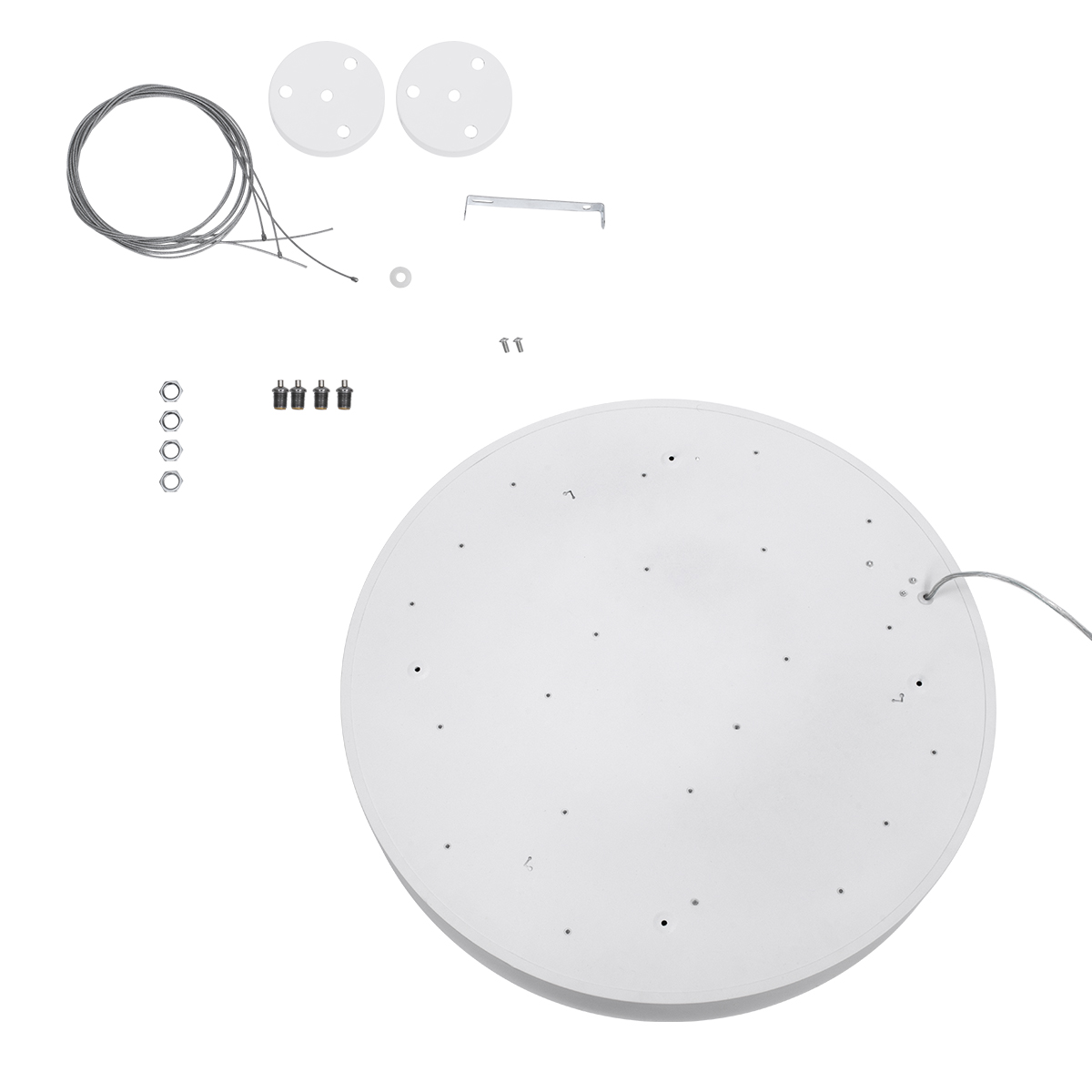 GloboStar® BURTON 61203-P Κρεμαστή Πλαφονιέρα Οροφής LED CCT 75W 8625lm 120° AC 220-240V - Εναλλαγή Φωτισμού μέσω Τηλεχειριστηρίου All In One Ψυχρό 6000k+Φυσικό 4500k+Θερμό 2700k Dimmable Φ60cm - Λευκό - 3 Years Warranty