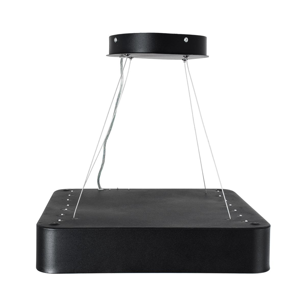 GloboStar® KAMALA 61206-P Κρεμαστή Πλαφονιέρα Οροφής LED CCT 67W 7370lm 120° AC 220-240V - Εναλλαγή Φωτισμού μέσω Τηλεχειριστηρίου All In One Ψυχρό 6000k+Φυσικό 4500k+Θερμό 2700k Dimmable Μ40 x Π40 x Υ8cm- Μαύρο - 3 Years Warranty