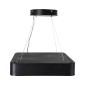 GloboStar® KAMALA 61206-P Κρεμαστή Πλαφονιέρα Οροφής LED CCT 67W 7370lm 120° AC 220-240V - Εναλλαγή Φωτισμού μέσω Τηλεχειριστηρίου All In One Ψυχρό 6000k+Φυσικό 4500k+Θερμό 2700k Dimmable Μ40 x Π40 x Υ8cm- Μαύρο - 3 Years Warranty