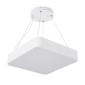 GloboStar® KAMALA 61207-P Κρεμαστή Πλαφονιέρα Οροφής LED CCT 67W 7370lm 120° AC 220-240V - Εναλλαγή Φωτισμού μέσω Τηλεχειριστηρίου All In One Ψυχρό 6000k+Φυσικό 4500k+Θερμό 2700k Dimmable Μ40 x Π40 x Υ8cm - Λευκό - 3 Years Warranty