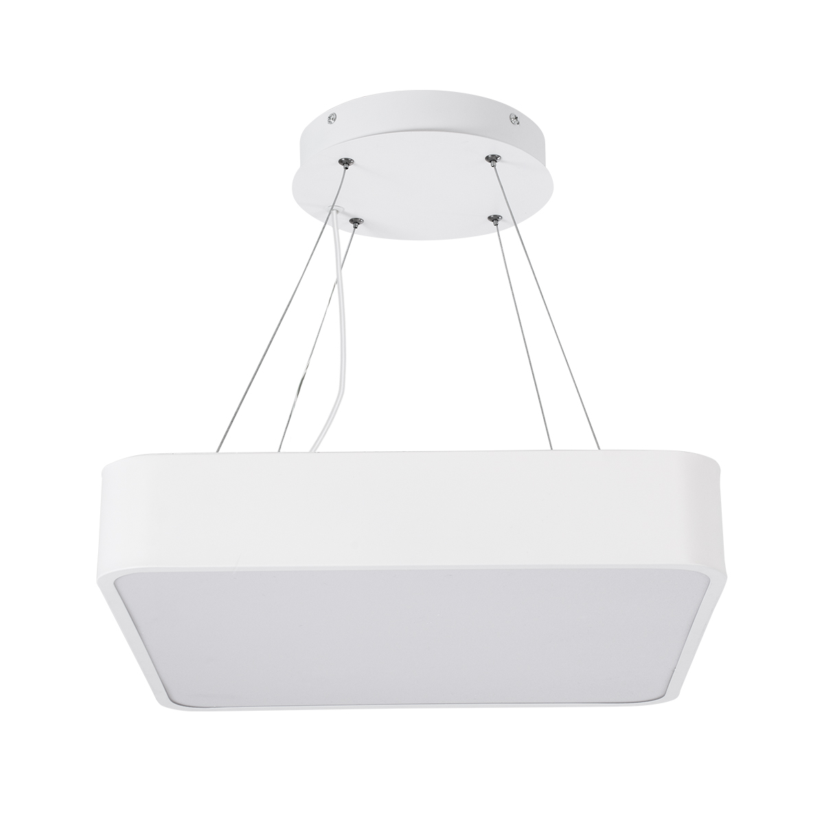 GloboStar® KAMALA 61207-P Κρεμαστή Πλαφονιέρα Οροφής LED CCT 67W 7370lm 120° AC 220-240V - Εναλλαγή Φωτισμού μέσω Τηλεχειριστηρίου All In One Ψυχρό 6000k+Φυσικό 4500k+Θερμό 2700k Dimmable Μ40 x Π40 x Υ8cm - Λευκό - 3 Years Warranty