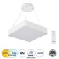 GloboStar® KAMALA 61207-P Κρεμαστή Πλαφονιέρα Οροφής LED CCT 67W 7370lm 120° AC 220-240V - Εναλλαγή Φωτισμού μέσω Τηλεχειριστηρίου All In One Ψυχρό 6000k+Φυσικό 4500k+Θερμό 2700k Dimmable Μ40 x Π40 x Υ8cm - Λευκό - 3 Years Warranty