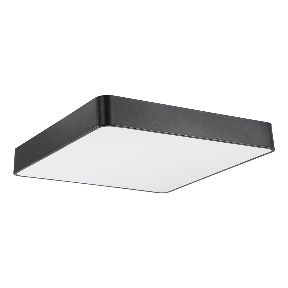 GloboStar® KAMALA 61208-S Πλαφονιέρα Οροφής LED CCT 75W 8625lm 120° AC 220-240V - Εναλλαγή Φωτισμού μέσω Τηλεχειριστηρίου All In One Ψυχρό 6000k+Φυσικό 4500k+Θερμό 2700k Dimmable Μ60 x Π60 x Υ8cm - Μαύρο - 3 Years Warranty