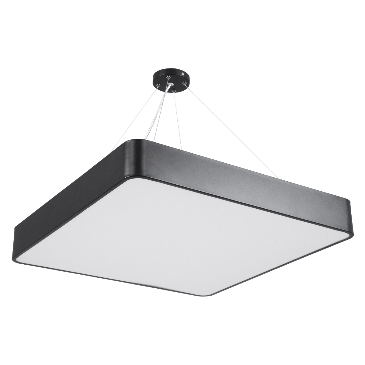 GloboStar® KAMALA 61208-S Πλαφονιέρα Οροφής LED CCT 75W 8625lm 120° AC 220-240V - Εναλλαγή Φωτισμού μέσω Τηλεχειριστηρίου All In One Ψυχρό 6000k+Φυσικό 4500k+Θερμό 2700k Dimmable Μ60 x Π60 x Υ8cm - Μαύρο - 3 Years Warranty