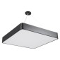 GloboStar® KAMALA 61208-S Πλαφονιέρα Οροφής LED CCT 75W 8625lm 120° AC 220-240V - Εναλλαγή Φωτισμού μέσω Τηλεχειριστηρίου All In One Ψυχρό 6000k+Φυσικό 4500k+Θερμό 2700k Dimmable Μ60 x Π60 x Υ8cm - Μαύρο - 3 Years Warranty