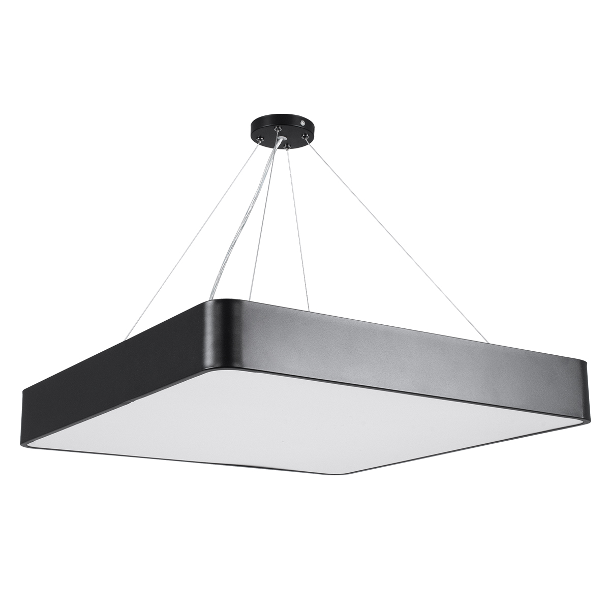 GloboStar® KAMALA 61208-S Πλαφονιέρα Οροφής LED CCT 75W 8625lm 120° AC 220-240V - Εναλλαγή Φωτισμού μέσω Τηλεχειριστηρίου All In One Ψυχρό 6000k+Φυσικό 4500k+Θερμό 2700k Dimmable Μ60 x Π60 x Υ8cm - Μαύρο - 3 Years Warranty