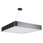 GloboStar® KAMALA 61208-S Πλαφονιέρα Οροφής LED CCT 75W 8625lm 120° AC 220-240V - Εναλλαγή Φωτισμού μέσω Τηλεχειριστηρίου All In One Ψυχρό 6000k+Φυσικό 4500k+Θερμό 2700k Dimmable Μ60 x Π60 x Υ8cm - Μαύρο - 3 Years Warranty
