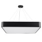 GloboStar® KAMALA 61208-S Πλαφονιέρα Οροφής LED CCT 75W 8625lm 120° AC 220-240V - Εναλλαγή Φωτισμού μέσω Τηλεχειριστηρίου All In One Ψυχρό 6000k+Φυσικό 4500k+Θερμό 2700k Dimmable Μ60 x Π60 x Υ8cm - Μαύρο - 3 Years Warranty
