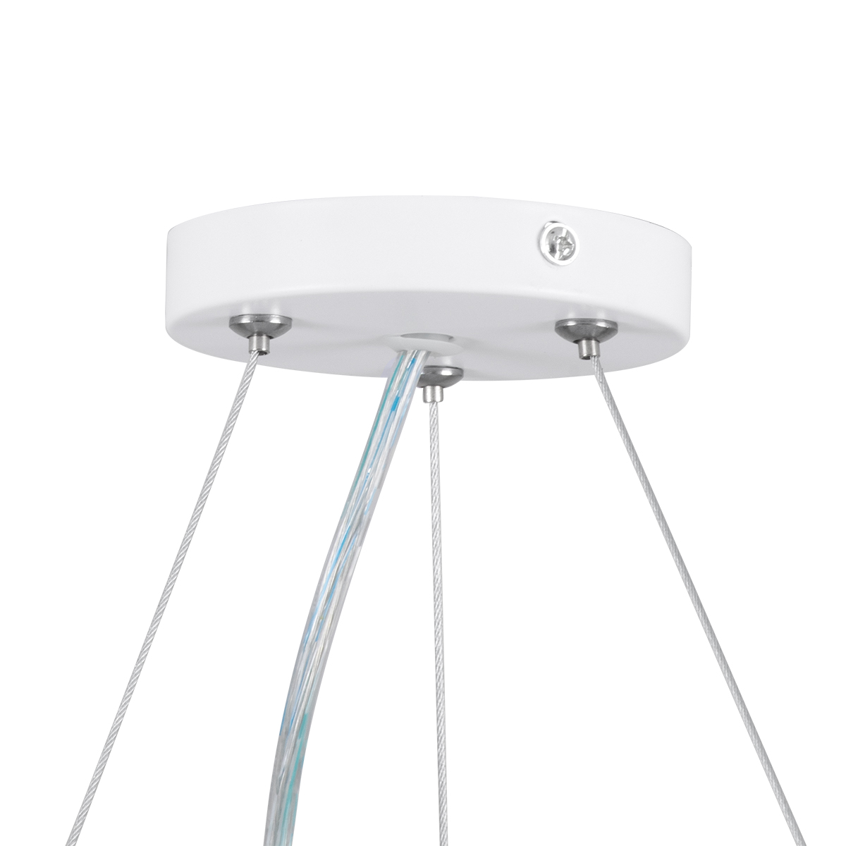 GloboStar® KAMALA 61209-P Κρεμαστή Πλαφονιέρα Οροφής LED CCT 75W 8625lm 120° AC 220-240V - Εναλλαγή Φωτισμού μέσω Τηλεχειριστηρίου All In One Ψυχρό 6000k+Φυσικό 4500k+Θερμό 2700k Dimmable Μ60 x Π60 x Υ8cm - Λευκό - 3 Years Warranty